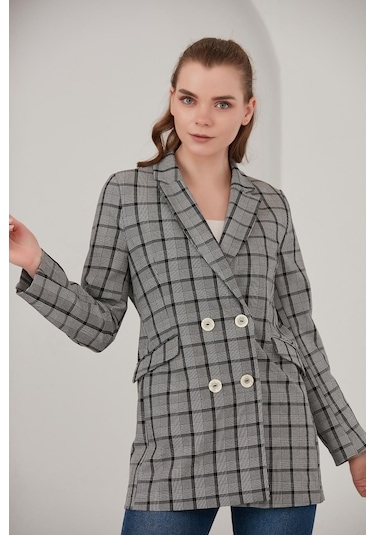 Alexander Gardi Alexandergardı Ekoseli Blazer Ceket (B22-20401)