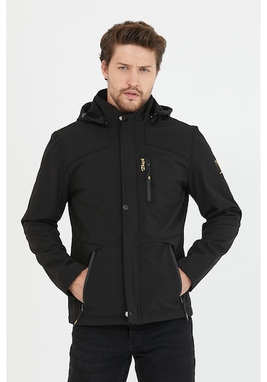 Mero Life İçi Kürklü Kapüşonlu Su ve Rüzgar Geçirmez Softshell Erkek Mont - Siyah Mero Life İçi Kürklü Kapüşonlu Su ve Rüzgar Geçirmez Softshell Erkek Mont - Siyah