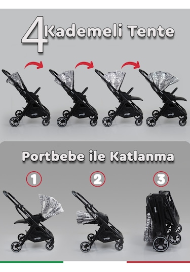 Prego Axis 360 Derece Dönebilen Oturma Üniteli Çift Yönlü Bebek