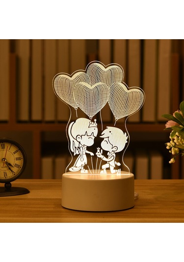 Konesam 3d Led Gece Lambası, Dokunmatik + Uzaktan Kumanda İle 16 Renkli Otomatik Değişim, Usb/pil Beslemeli Pil Dahil Değil Diğer