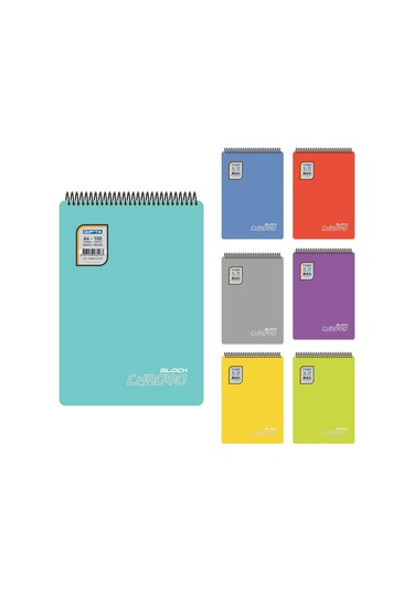 Gıpta Chromo A6 80 Yaprak Plastik Kapak Üstten Spiralli Not Defteri Kareli 6098 Çok Renkli