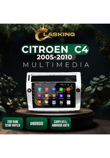 Cıtroen C4 2005-2010 Gri 2 Gb Ram 32 Gb Hafıza Androıd Multımedıa