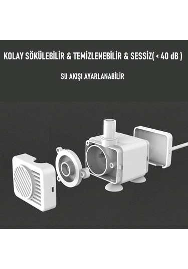 Venaliastore Otomatik Kedi Su Sebili Şelalesi Sessiz Filtreli 2 L