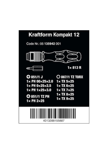 Wera K Kompakt Micro Tornavida 12 li Set 05135942001