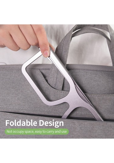 Reedark Katlanabilir Alüminyum Dizüstü Bilgisayar Standı - Taşınabilir Gözlük Tasarımı, Gri Renk