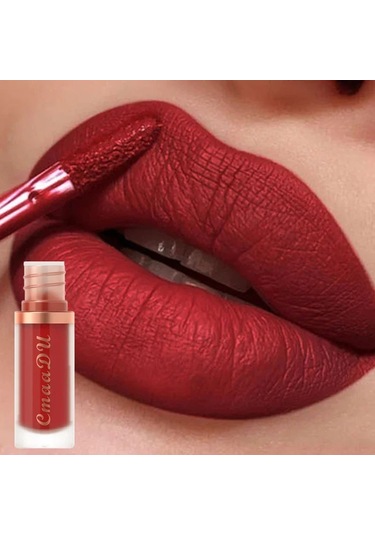 Mat Kadife Dudak Parlatıcısı Koyu Kırmızı Kahverengi Dudak Sır Kalıcı 08 Pembe