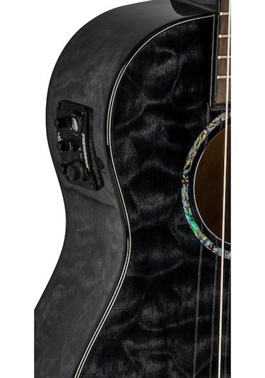 Lanikai Qm-bkceg Quilted Maple Elektro Guitalele - Siyah Profesy
