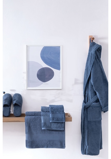 Yataş Essentials 3'lü Banyo Seti Terlik 39-41 - Navy İndigo