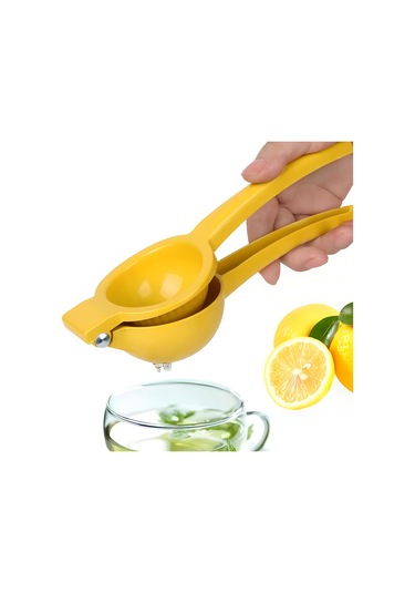 2'si 1 Arada Mutfak Manuel Limon Sıkacağı Alüminyum Portakal Sıkacağı Meyve Presi Kelepçe Aletleri Çok Fonksiyonlu Yemek Kelepçesi Aksesuarları Sarı