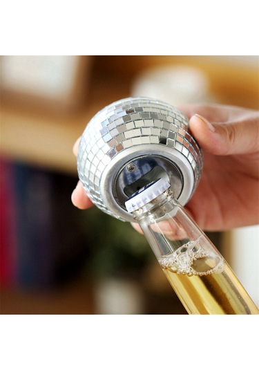 Bira Tutucu Ayna Tasarım Açacağı Ayna Topu Dekor Gümüş Gümüş