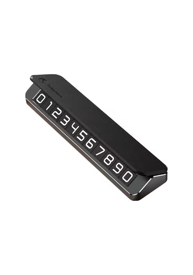 Coofbe Deri Kapaklı Gizlenebilir Alüminyum Araç Park Telefon Numaratörü Geçici Park Numaratör Plakalık 1 Adet