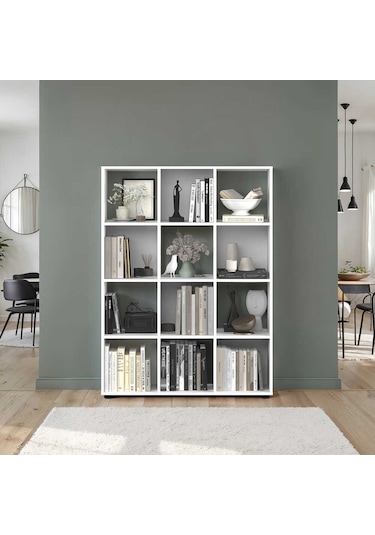 Cubic Kitaplık Beyaz 104x140,5x30 Cm Beyaz