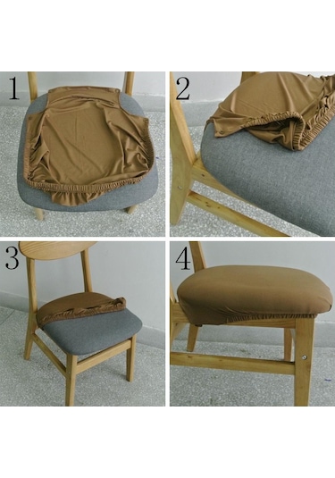 Suntek Turuncu Kilitli Tokalı Streç Yemek Odası Sandalyesi