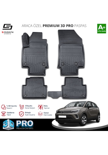 S-dizayn Opel Crossland 3d Pro Havuzlu Paspas 2020 Üzeri A+ Kalite