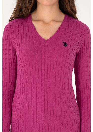 U.s. Polo Assn. Kadın Kazak /triko 50313625-vr252 Fusya Melanj