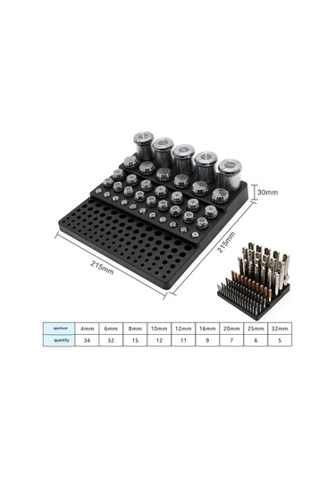 Leasetake Çok İşlevli Matkap Tutucu 131 Delik Alet Tutucu Kutusu Matkap Ucu Saklama Kutusu Siyah Siyah