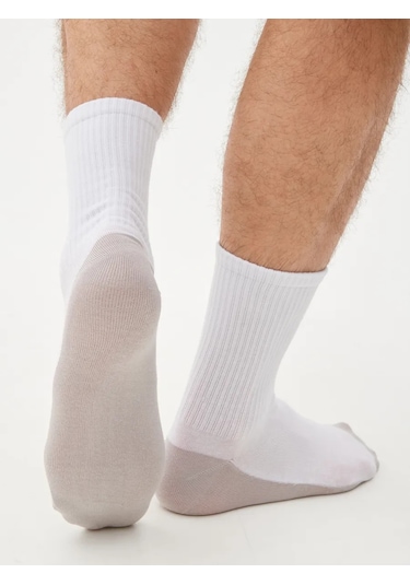 Dzen&socks Beyaz Üst Renkli Ve Gri Tabanlı Çoraplar 478567023 Beyaz