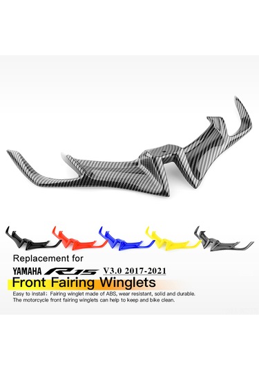 Wezone Yamaha R15 V3 2017-2021 İçin Kırmızı Abs Ön Faring Kanatçık - Hız Stabilitesi Ve Aerodinamik Performans Artırıcı