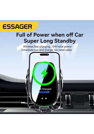 Tysm Joyjadehub Essager Qi 15w Kablosuz Şarj Araç Tutucusu, Otomatik Aç/kapa, 1 Adet 1pc