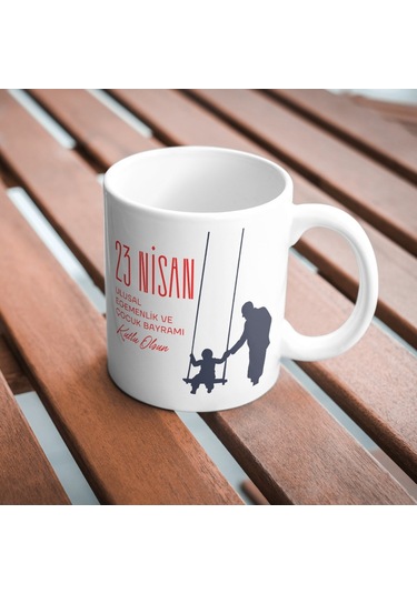 Applucky 23 Nisan Ulusal Egemenlik Ve Çocuk Bayramı 1 Baskı Kupa Bardak Beyaz