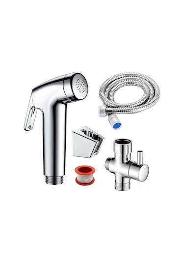 Geekyou Krom Kaplı Shattaf El Fıçısı Seti - Kişisel Hijyen, Banyo Ve Bitki Sulama İçin Pratik Sprey Sistemi Diğer