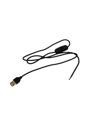 100 Cm Swich Li Usb Erkek Kablo 2 Amper Ucu Açık Anahtarlı Siyah Usb Kablo