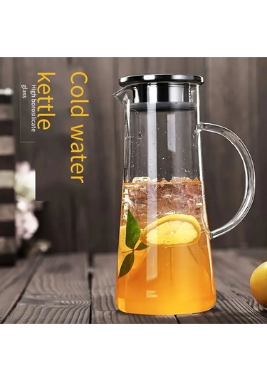 Borosilikat Cam Sürahi 1440 Ml Füme Renk