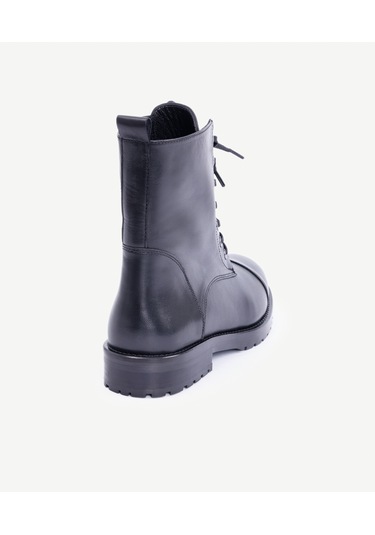 Yargıcı İnce Tabanlı Deri Bağcıklı Bot 25kkay4022x 001 Siyah
