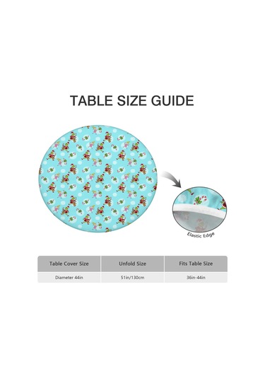 Noel Desenli Yuvarlak Elastic Masa Örtüsü, 36-44 İnç, Suya Dayanıklı, Piknik Ve Kamp İçin Noel Grinch Şeker