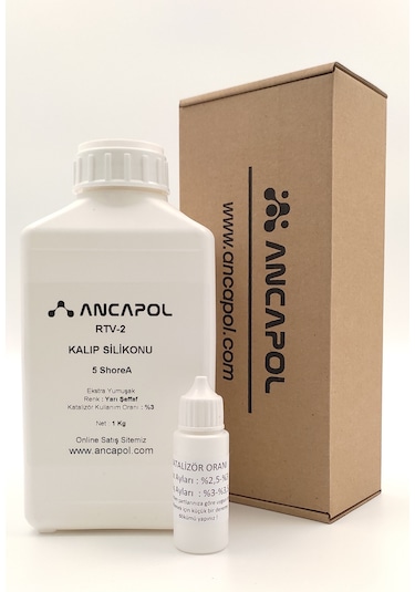 Ancapol 5 Shore Transparan Rtv-2 1.Kalite Kalıp Silikonu 1 KG