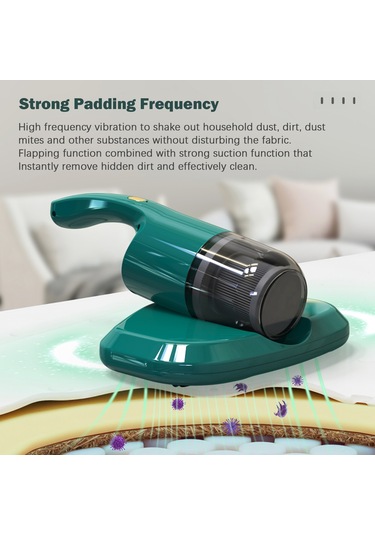 Qingmipy 350w Kablosuz Yatak Toz Akarı Temizleyici Uv Işık Etkili Ev Tipi Şarjlı Vakum Makinesi Beyaz