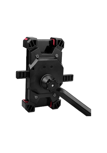 Pla-02 35-68 Inç Telefon Tutucu Motosiklet Bisiklet Dikiz Aynası Cep Telefonu Montajı - Siyah