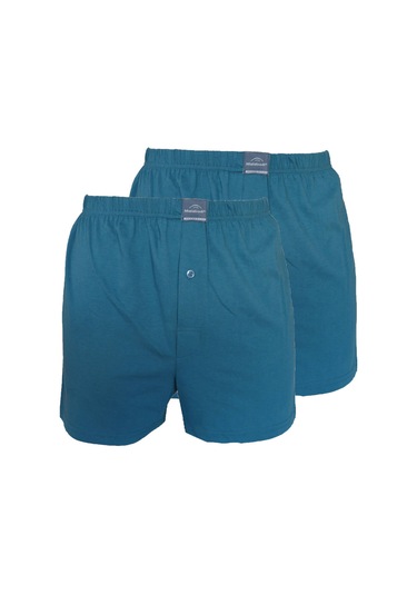 Malabadi Erkek Mavi 2 Li Paket Geniş Kalıp %100 Pamuk Boxer 024 Mavi