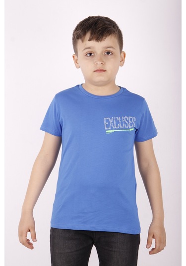 Toontoy Erkek Çocuk Excuses Baskılı Cepli Tişört Saks