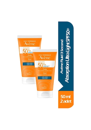 Avene Fluid 3 Second Absorption Ultra Light Güneş Kremi SPF50+ 2 x 50 ML