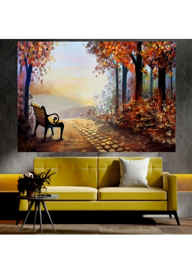 Sonbahar Temalı Sanatsal Dekoratif Duvar Tablosu