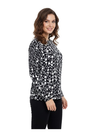 Linsolita Kadın Sıfıryaka Baskılı Bluz Bgl-st05109 Siyah