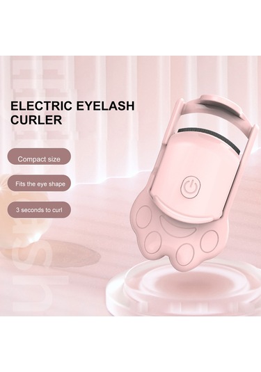 Wezone Beyaz Kedi Pencesi Elektrikli Kirpik Kaşıyak, 3.7v Isıtmalı Sabit Tutucu, Taşınabilir Mini Model