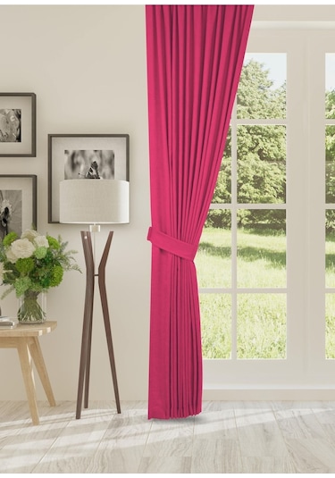 Cheap's Home Petek Dokulu Kadife Dokuma Sık 1 X 3 Pileli Fon Perde Fuşya