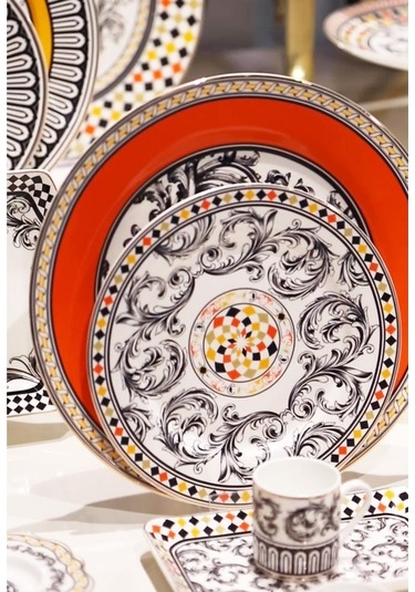 Lucky Art Margery Bone Porselen Barok Desenli 6 Lı Tabak Seti 27 Cm Lyhd 538