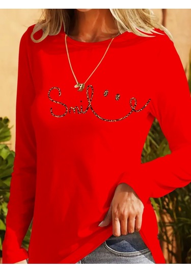 Gülsüm Aydın Kadın Uzun Kollu Bisiklet Yaka Gülümseyen Surat Desenli Viskon Bluz Beyaz