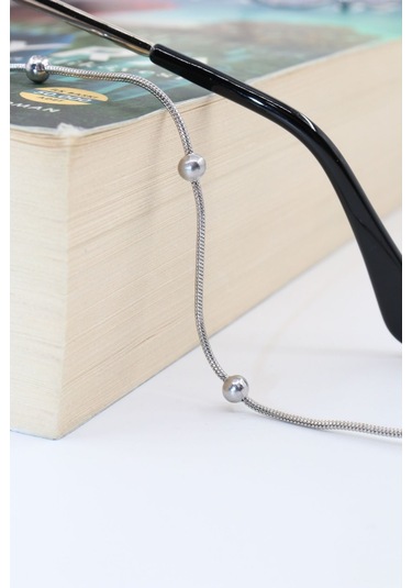 Çelik Gümüş. Çelik Boncuk Gözlük İpi. Gözlük Zinciri. Özel Tasarım Steel. Gözlük İpi. Gümüş