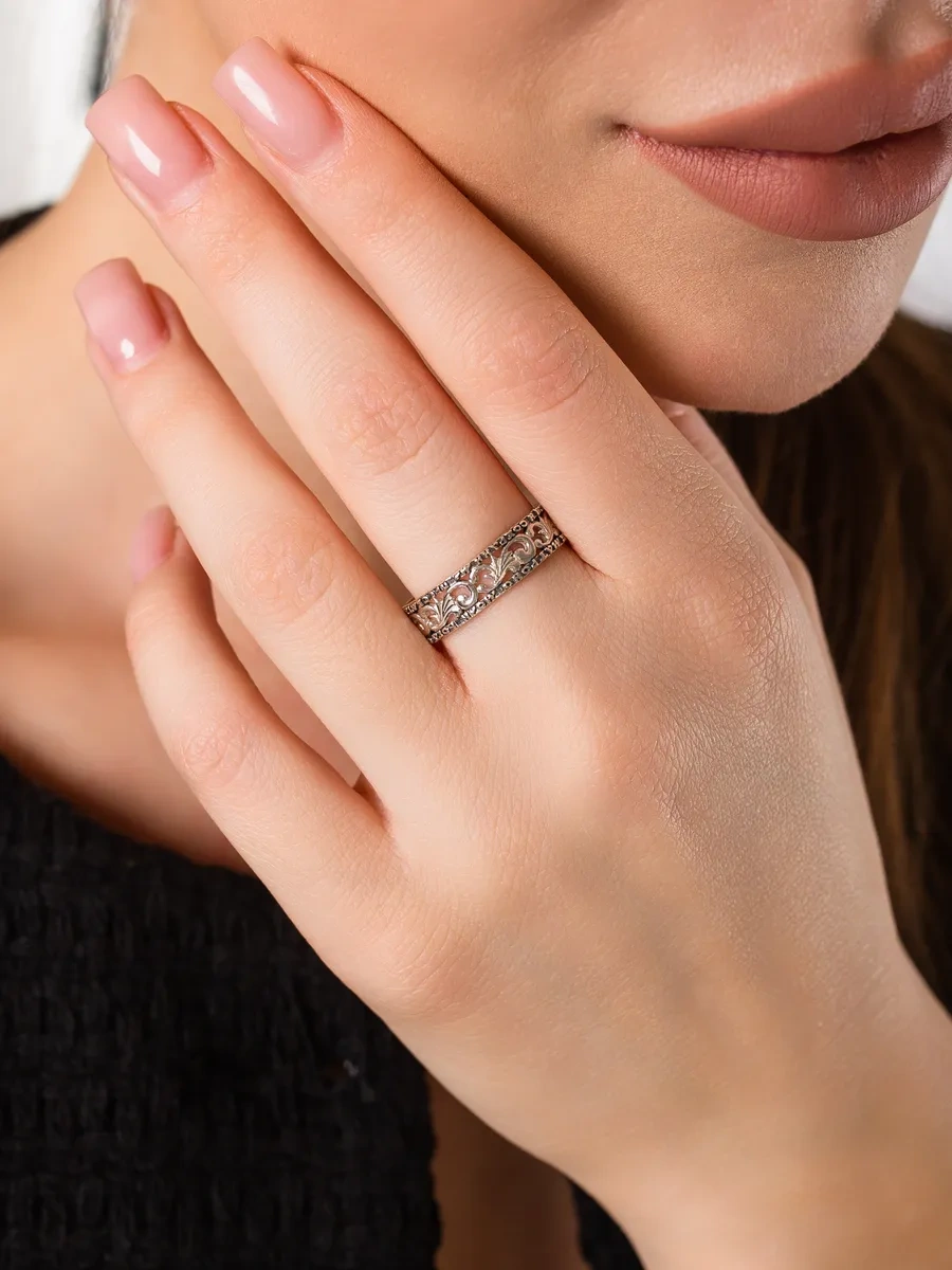 Monıchev Jewelry 925 Ayar Gümüş "kurtar Ve Koru" Doğrudan Dini Yüzük 321719133 Gri