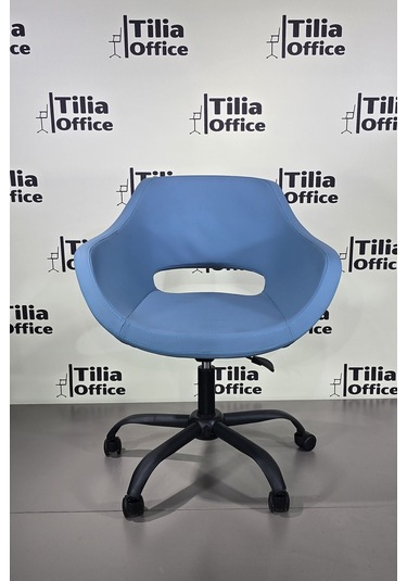 Monaco Çalışma Kesim Koltuğu Yonca Tekerlekli Siyah Ayak Açık Mavi