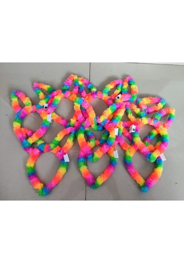 Renkli Tavşan Peluş Işıklı Taç 13x10