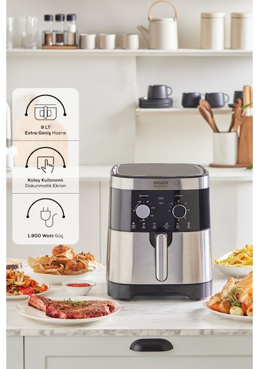 Karaca Gourmet Ekstra Büyük Hacim 8 Kişilik Airfryer 9 L