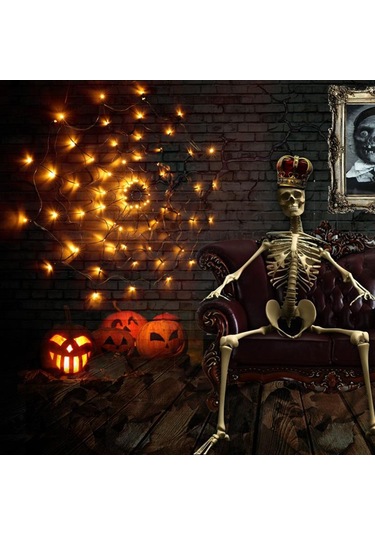 Cadılar Bayramı Led Su Geçirmez Dize Işık Cadılar Bayramı Örümcek Web Işık Pil/usb Uzaktan Tatil Işık Korku Perili Ev Sahne Dekor Sıcak Beyaz