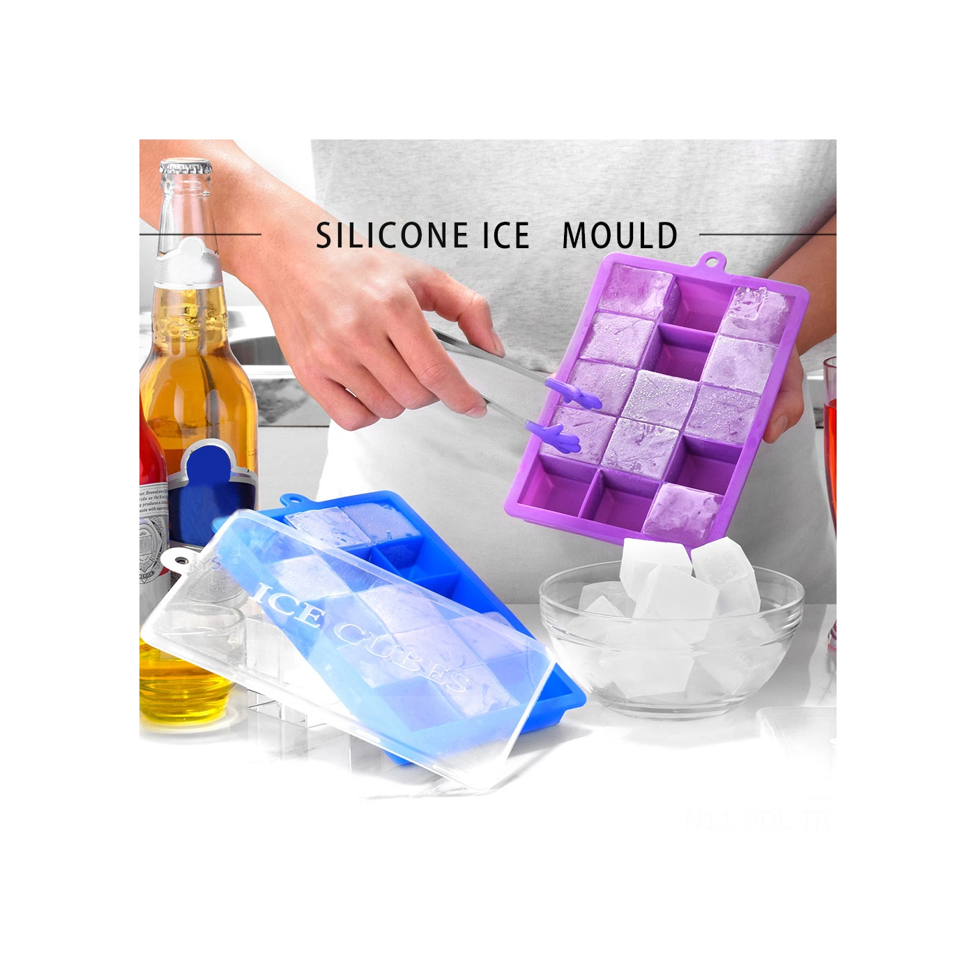 Padalink 15 Delikli Silikon Buzluk Kalıbı, Isı Ve Soğuğa Dayanıklı, Çıkarımı Kolay, Kapatıcı Kapağıyla, Çikolata Ve Pasta Pişirme, Bebek Yemeği Depolama, Pembe Çok Renkli