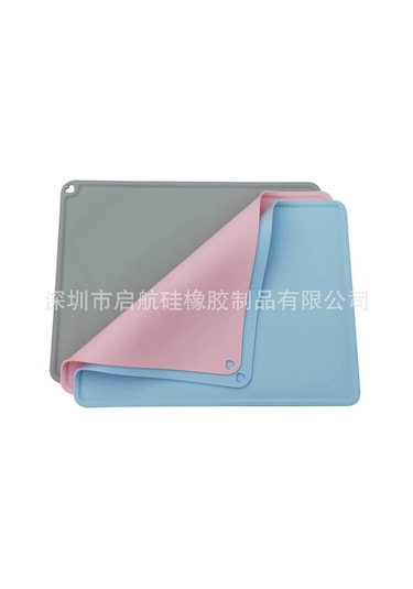 Youtek Kedi Köpek Yemek Matı Kalın Silikon Isı Yalıtımlı Kayma Engellli Gri Evcil Hayvan Yemek Tabağı Diğer