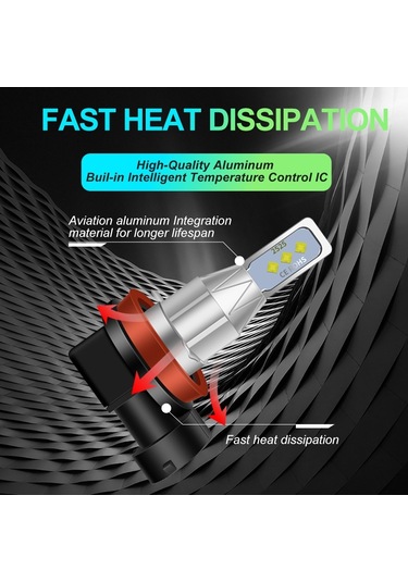 Sones 1 Çift P13w Dc 12v-24v 12w 1800lm Araba Led Sis Farı Beyaz Işık